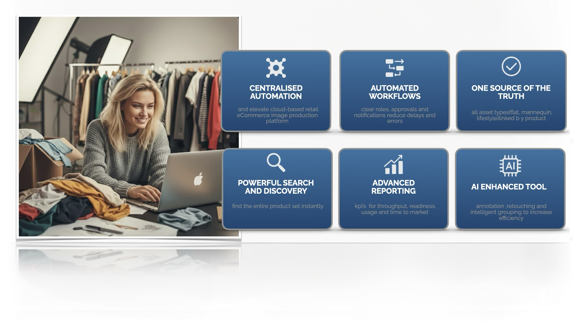 StudioFlow interface across multiple screens